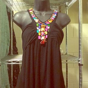 SM New York Cute tank with beaded bodice vintage